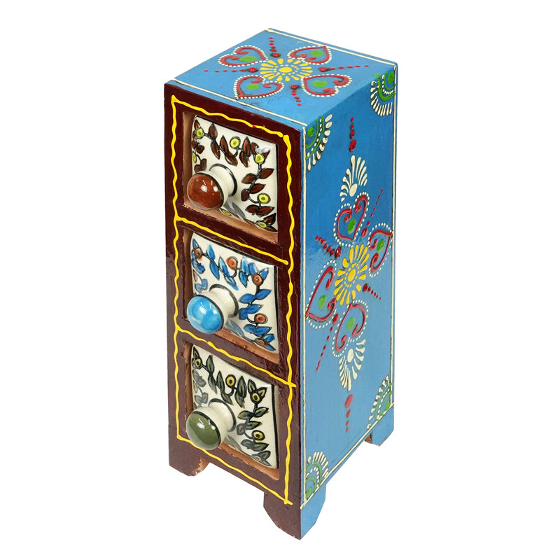 Nika Countertop Wood Spice Jar & Rack Set