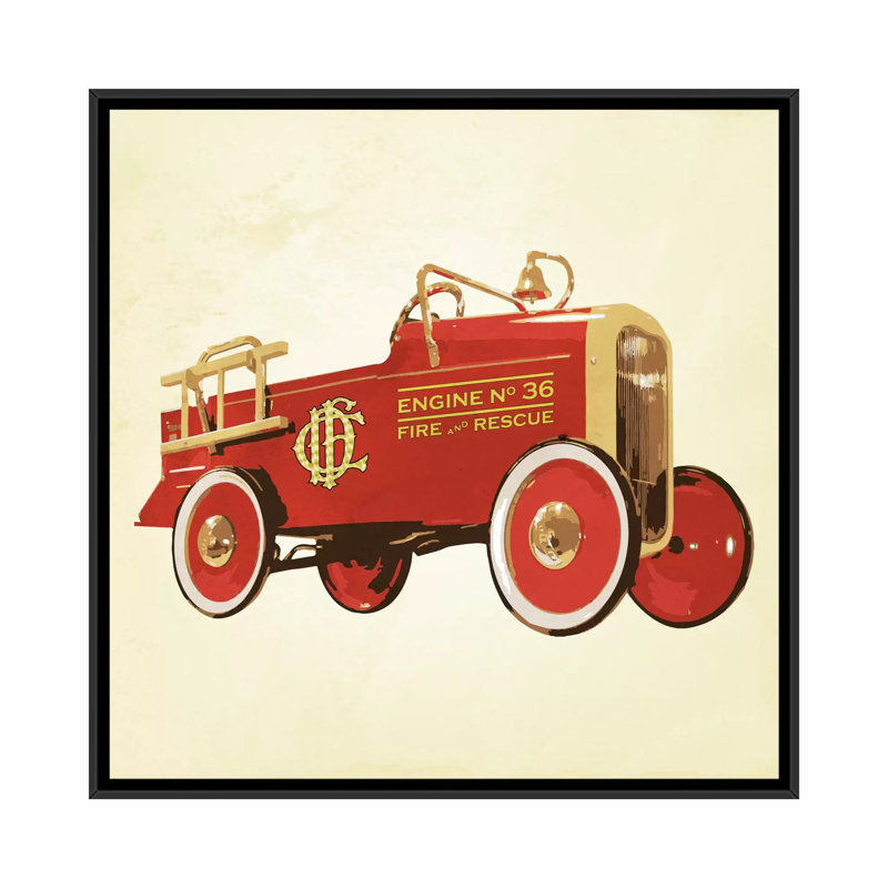Art sur toile Albree Modern Fire 36, H 37 po x l 37 po x P 1,5 po, Toile avec cadre noir, Non mat