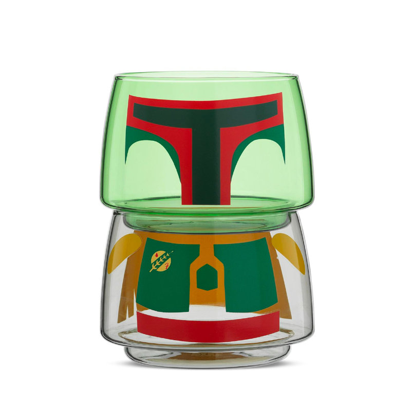 JoyJolt Star Wars Stackable Character Collection Boba Fett Stackable Glasses - 8 oz