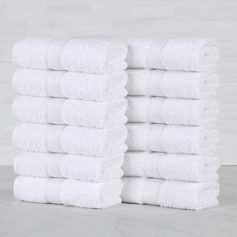 Blue Nile Mills Pure Earth Organic Cotton Face Towels, Set Of 12, White