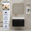 Meuble-lavabo mural avec lavabo et support de rangement, bassin gauche en résine à bords épais, ensemble KD-276469765