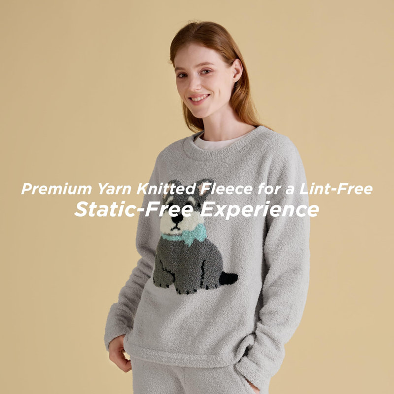 Ensemble de pyjama pour femme avec imprimé animal mignon, S