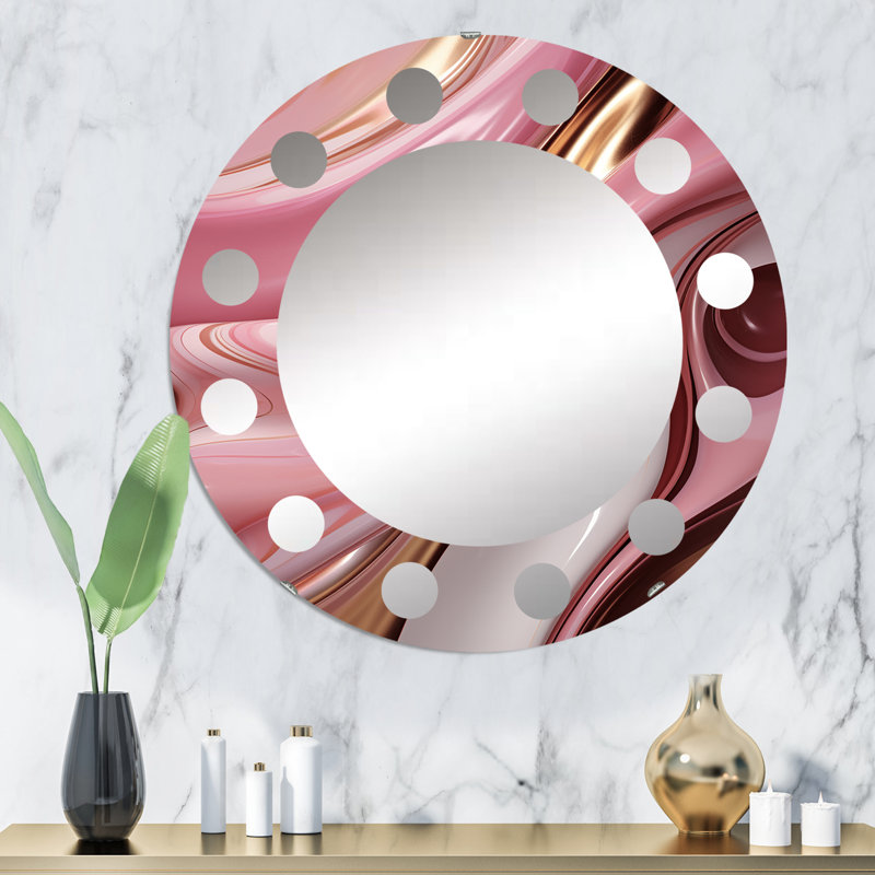 Flouve - Miroir mural moderne rond, 32 po x 32 po