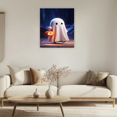 Adorable Ghost Unframed Canvas Wall Art  24" X 36"
