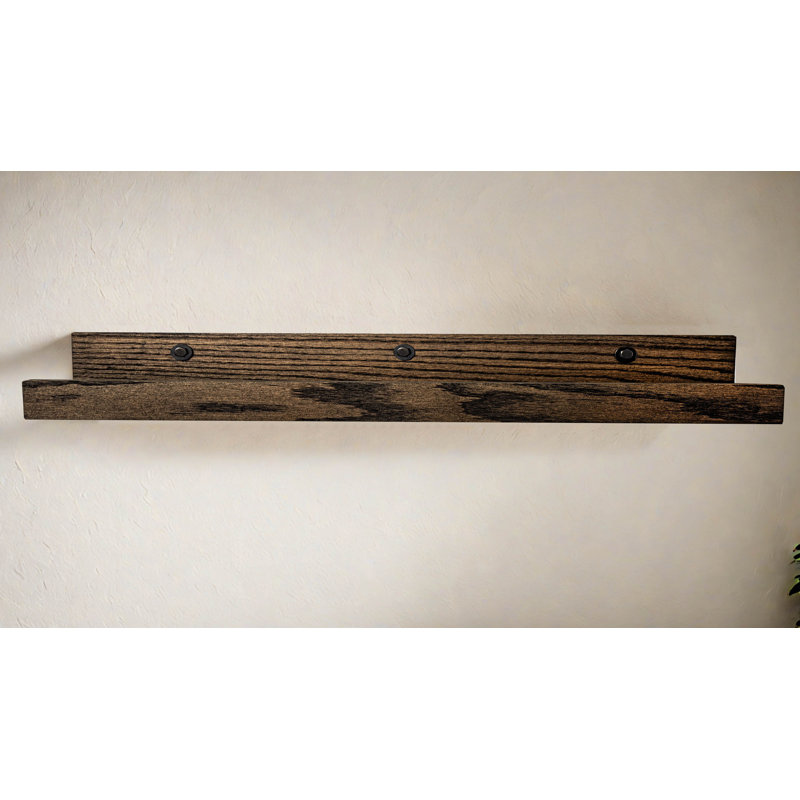 Grandes tablettes rayonnées en chêne massif 3 pièces Rayne, 43x6x5