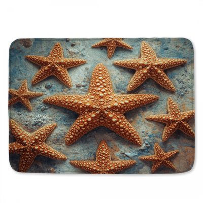 Tapis de bain texturé étoile de mer sur sable