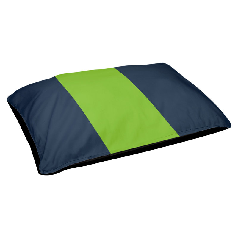 Coussin Golden State, Moyen (l 28 po x P 18 po x H 9,5 po), Bleu minuit / vert aurore / bleu minuit