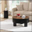 Round Nesting Coffee Table Set of 2 with Storage Drawer, Space-Saving Design for Living Rooms, Black Plastic Centre Tables