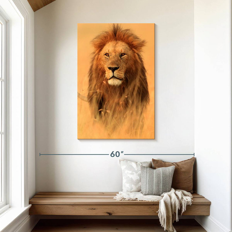 Brampt Watchful Savannah Lion, 45" H x 30" W