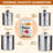 Cooks Standard Classic Stainless Steel Food Jar Storage Canister Set Large, Airtight Containers with Glass Lid for Tea Coffee Sugar Flour Pantry Kitchen Counter, 4-Piece-93266649