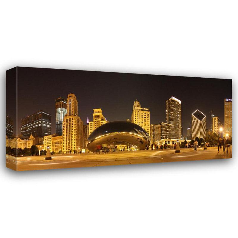 Chicago Bean at Night, 9" H x 18" W