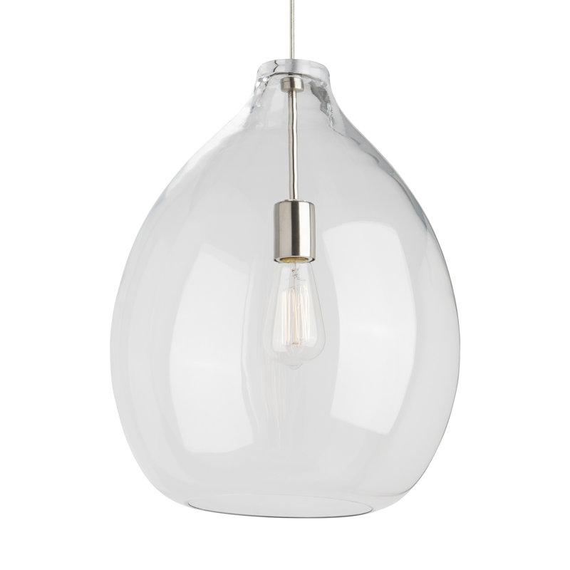 Quinton 1 - Light Pendant, Clear, Satin Nickel, Yes