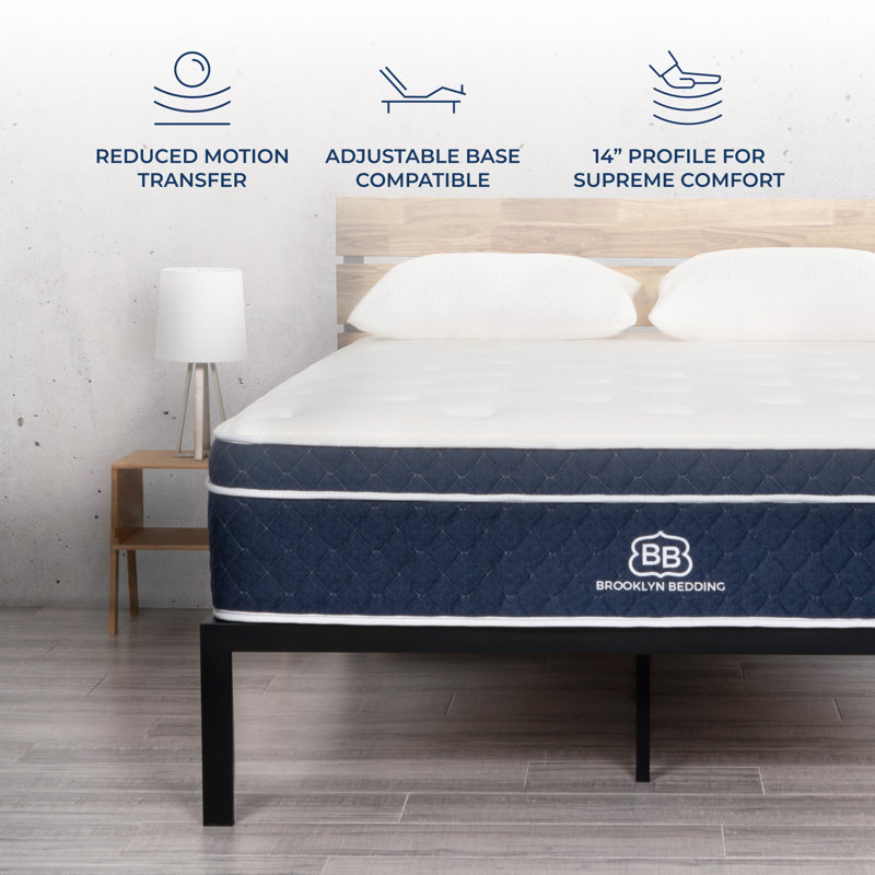 Brooklyn King 14" Plush Hybrid Mattress with Cooling Gel Foam
