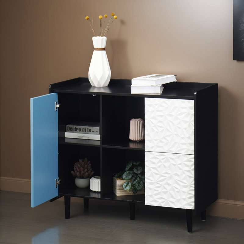 Buffet 35 po, Bleu / blanc