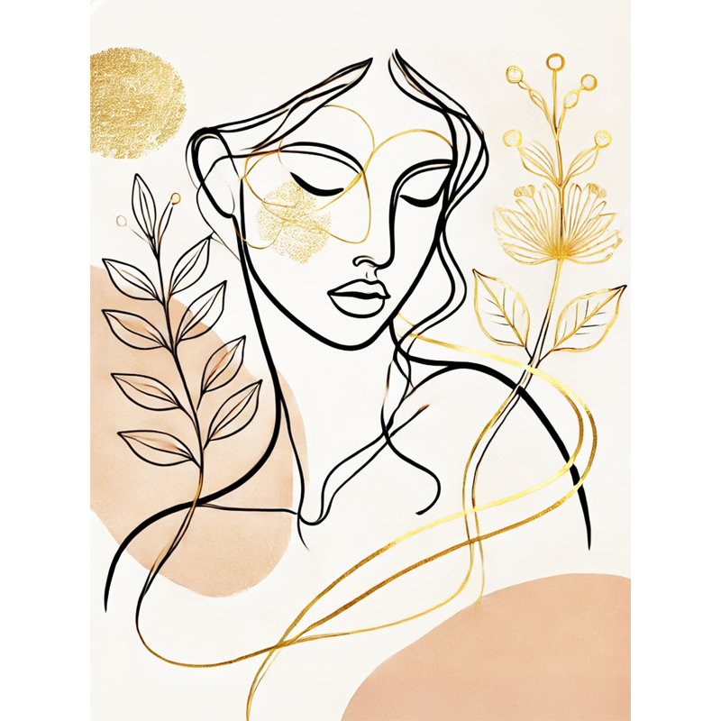 Golden Grace - reproduction d'art sur toile abstraite moderne