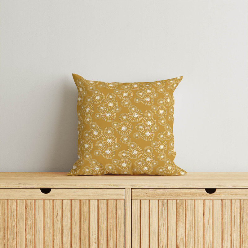 Coussin Spoke Wheel, Square 20", Golden Ochre
