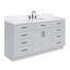 Meuble-lavabo simple en bois massif 66 po avec plateau en quartz Carrara de 1,5 po Thornaby-33309594-58680300
