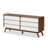 Aaron Manufactured Wood 6-Drawer Dresser in Walnut and White Finish, 27.82" H X 62.71" W X 15.50" D
