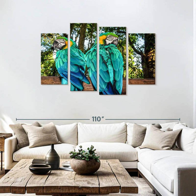 Brampt Macaw Parrots, 48" H x 75" W