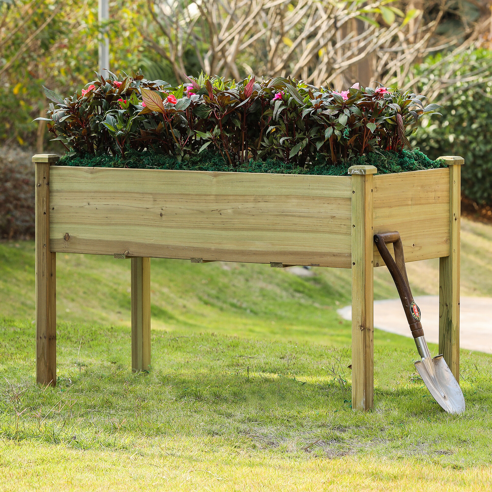 Union Rustic Val Wood Elevated Planter & Reviews | Wayfair