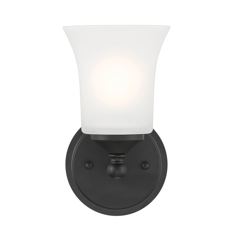 Jesslyn Steel Flush Mounted Sconce, Matte Black