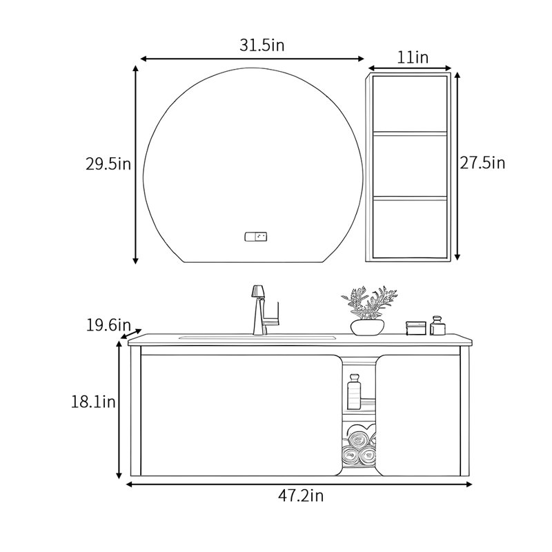 Minimalist light luxury bathroom cabinet