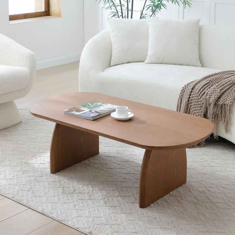 Table basse moderne minimaliste, pieds courbés, matériau, sécuritaire pour les personnes âgées