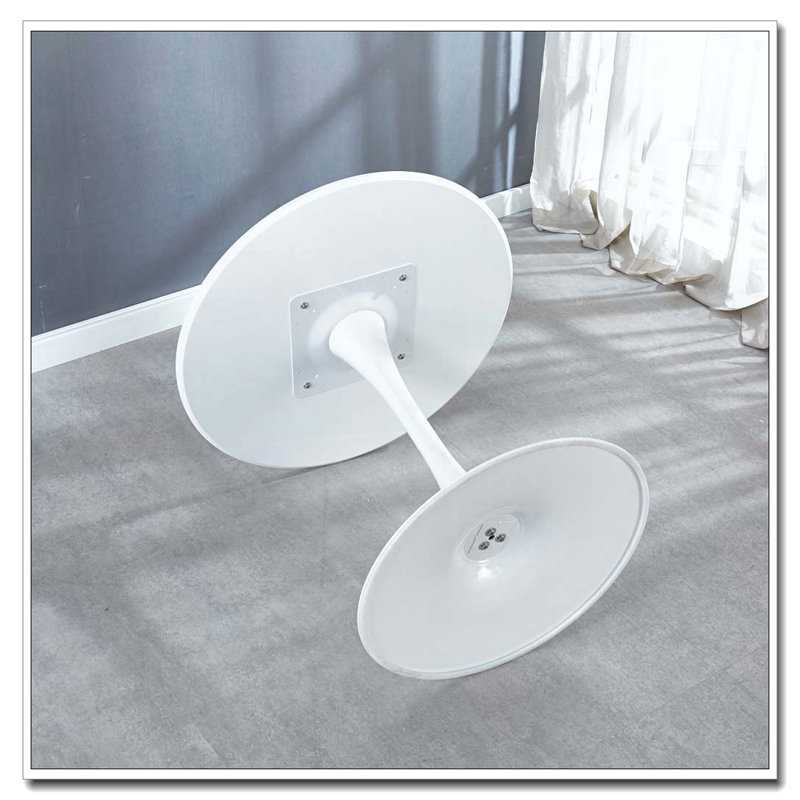 Table de salle à manger 31,5 "blanche, H 28,74 po x L 31,5 po x l 31,5 po, Blanc, Blanc