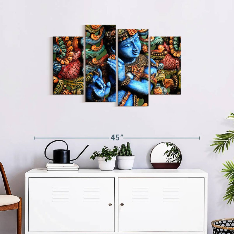 " Beautiful Krishna " 4 - Pieces, 22" H x 36" W x 1" D