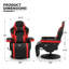 Polyurethane Video Gaming Chair, Adjustable Recliner with Footrest, Lumbar Support and Headrest-103432836