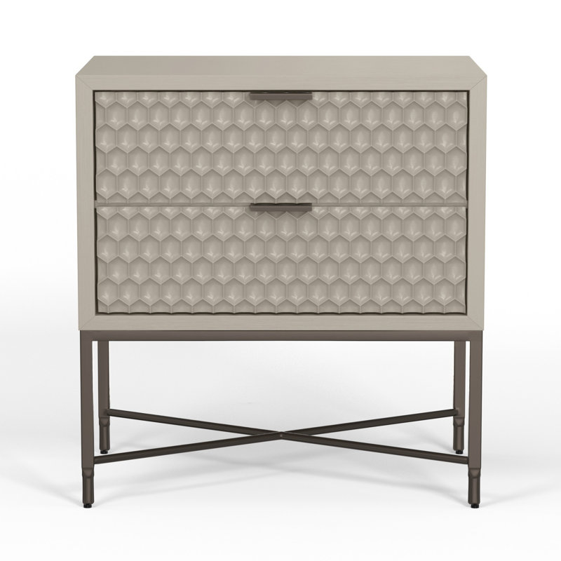 24'' W Nightstand, Taupe/Gray