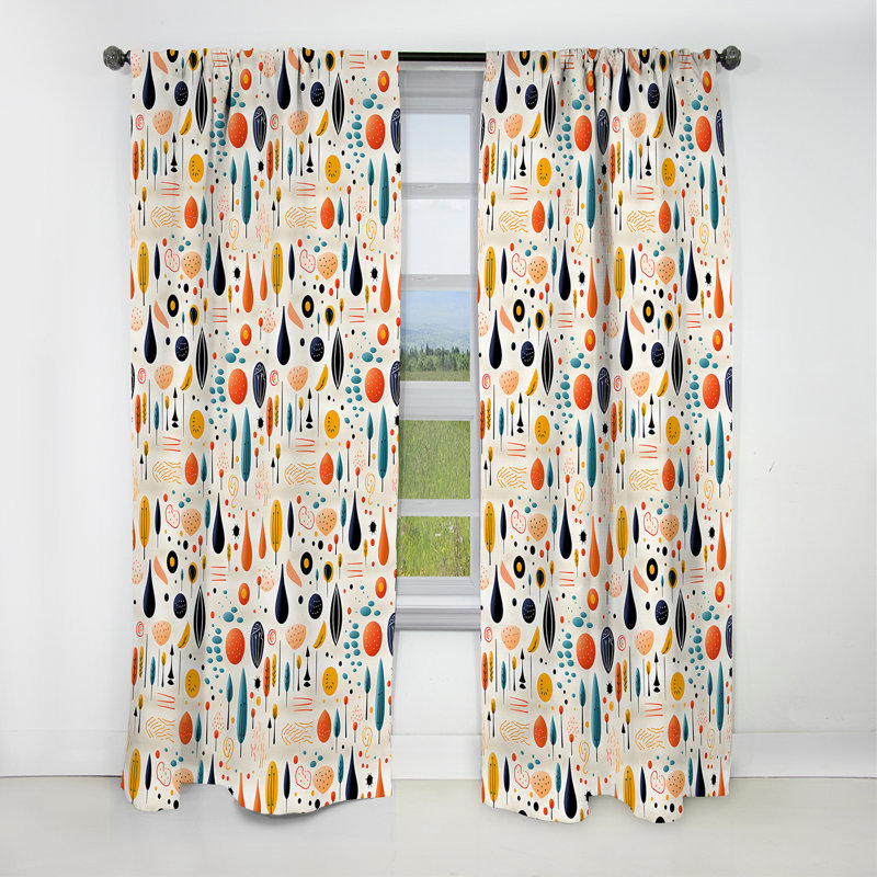 Boulmane - Abstract Curtain - Blackout Geometric Curtain - 1 Panels, L 52 po x L 84 po