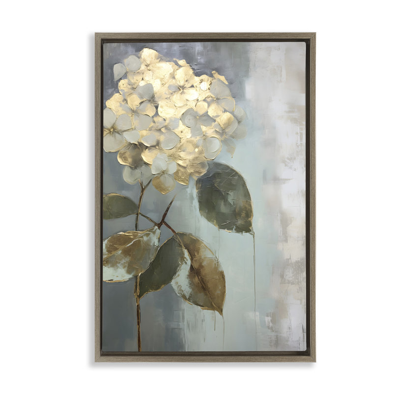 Toile flottante encadrée «Hydrangea Bloom» par Petals Prints Design, Cadre flottant orme Montalcino, H 25 po x l 17 po