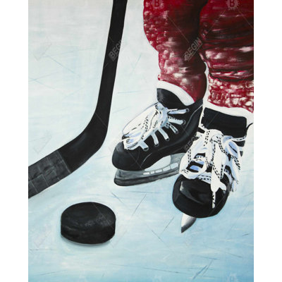 Young Hockey Player Print On Canvas