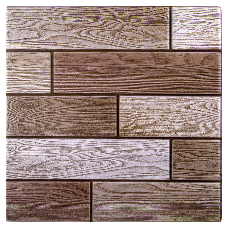 Carreau de métro en PVC 12 po x 12 po Woodgrain, Mélangés