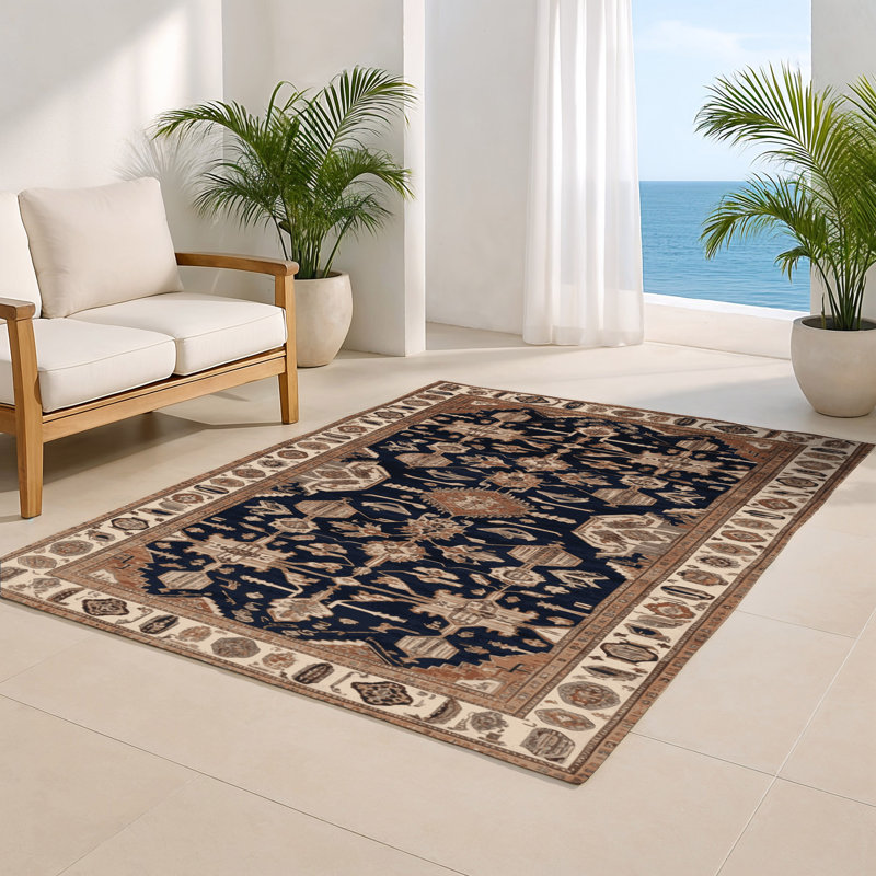 Tapis turc intérieur et extérieur brun, Rectangle 5 pi x 7 pi