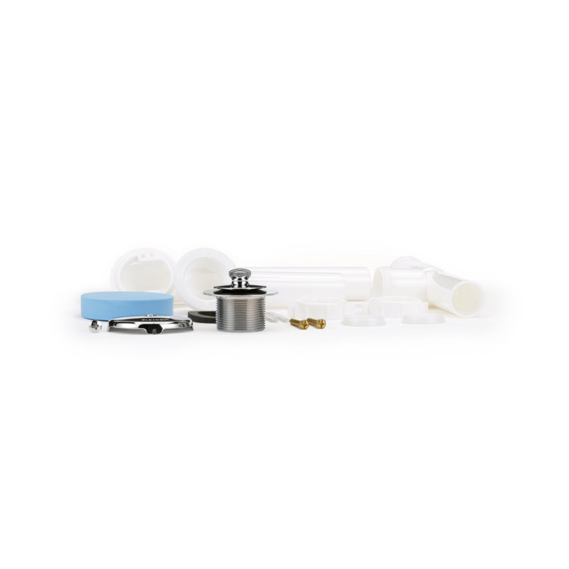Drain de baignoire en plastique avec trop-plein, Chrome poli
