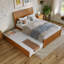 Lit double à panneau en bois massif avec lit gigogne Nystead de Charlton Home®-2001697945