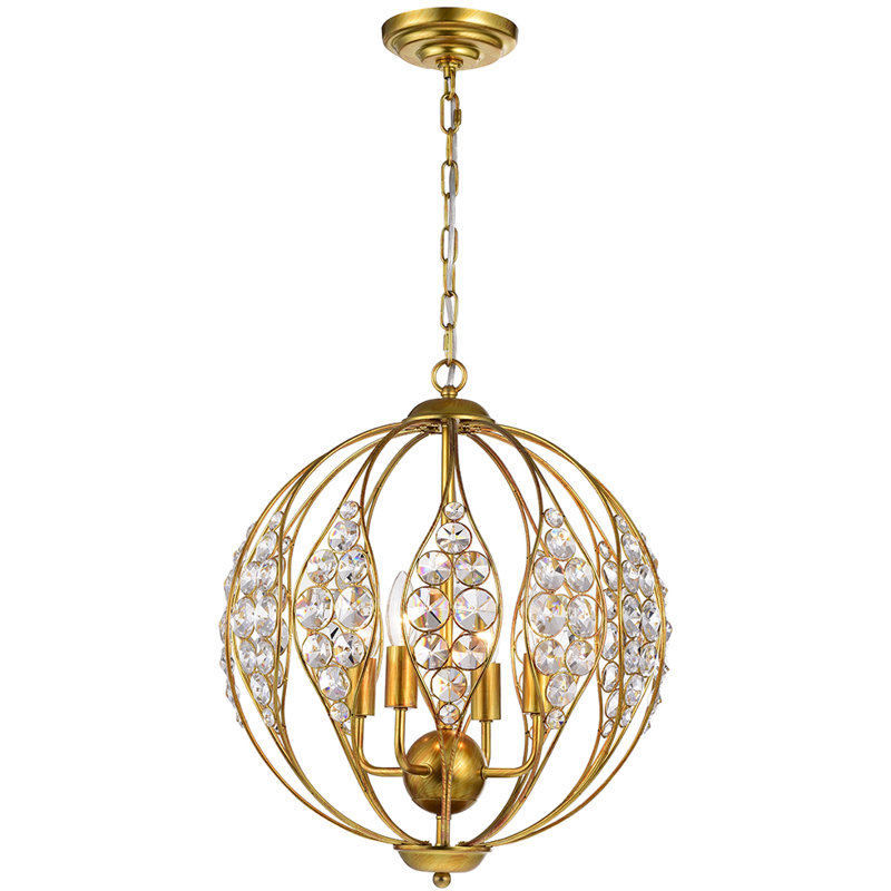 Lustre 3 lumières Maritza Leaf, Brossé / or