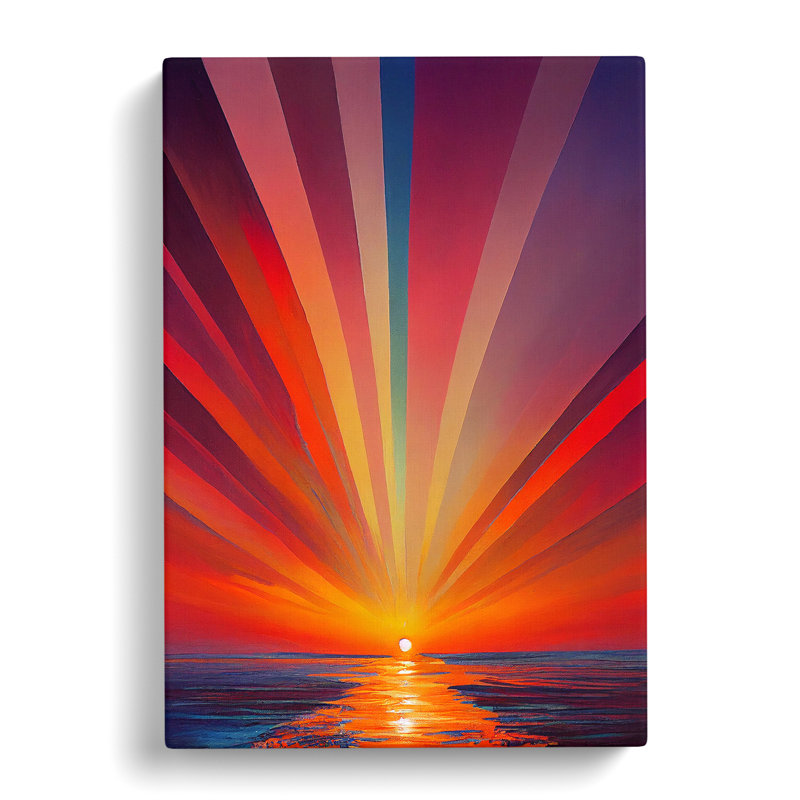 Ethereal Abstract Ocean Sunset - Wrapped Canvas, 50cm H x 35cm W
