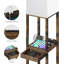 Lampe sur pied moderne avec tablettes et tiroir - Lampe sur pied à intensité variable avec 2 ports USB et 2 prises de courant, lampe d'angle multifonctionnelle pour le salon et la chambre à coucher