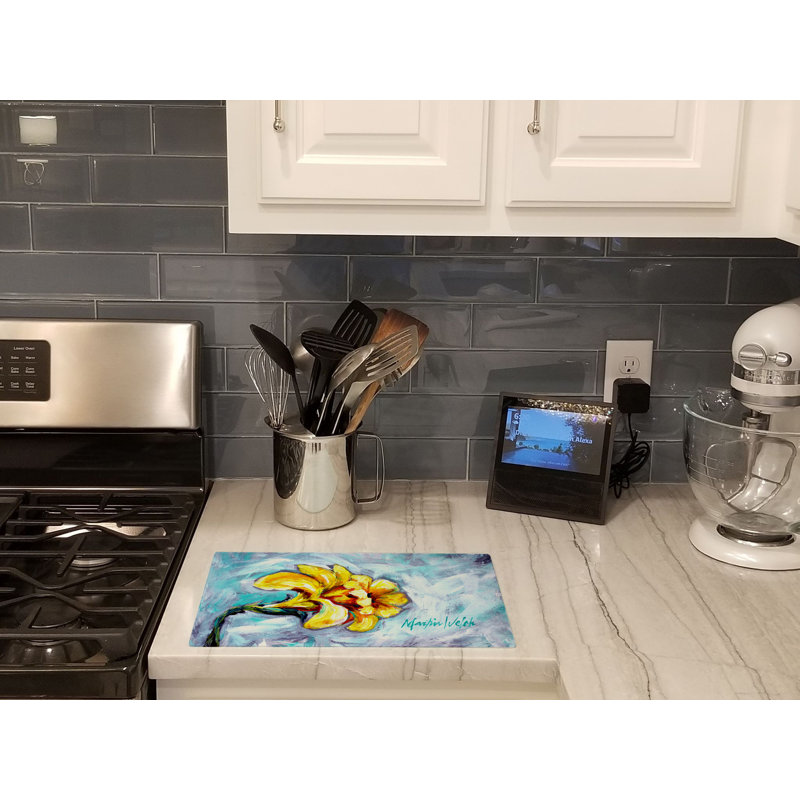 Yellow Daffy Daffodils Glass Cutting Board