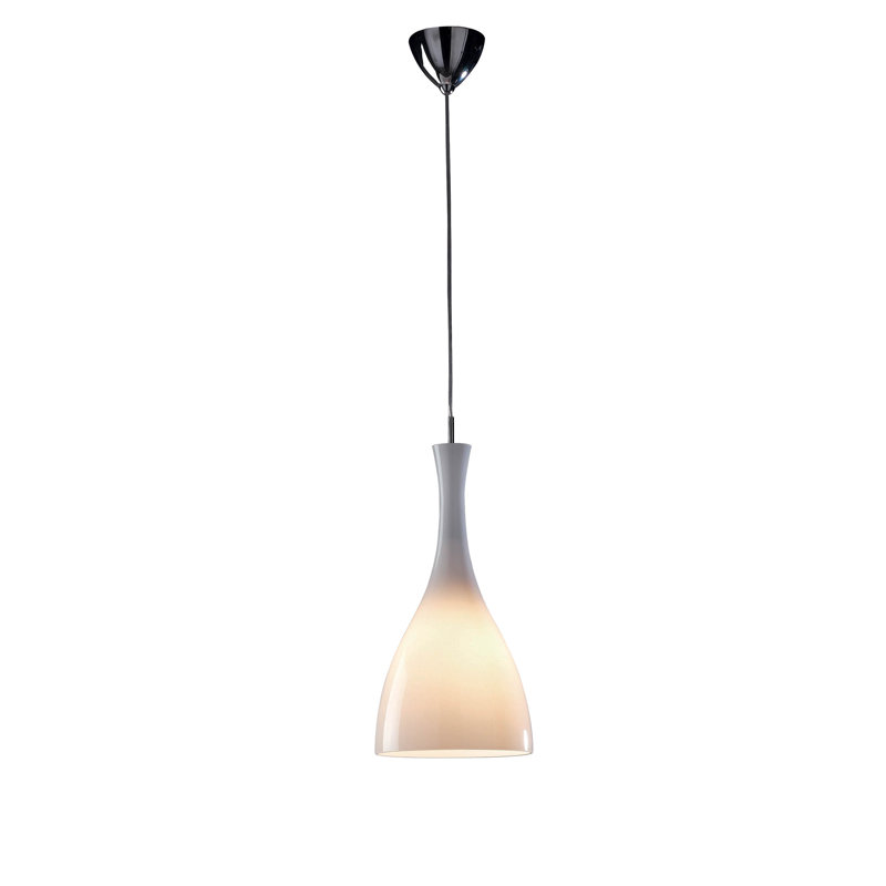 Beaufort 1 - Light Polished Chrome Dome Pendant, White