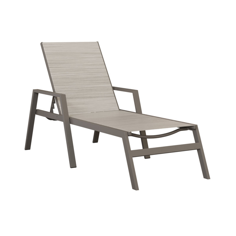 Méridienne en aluminium graphite avec tissu Kozo, Light Beige, Graphite