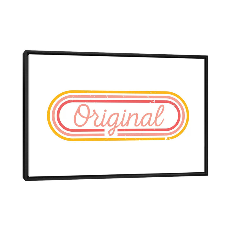 Original - reproduction d'art textuel, H 40 po x l 60 po x 1,5 po, Toile avec cadre noir, Pas de tapis