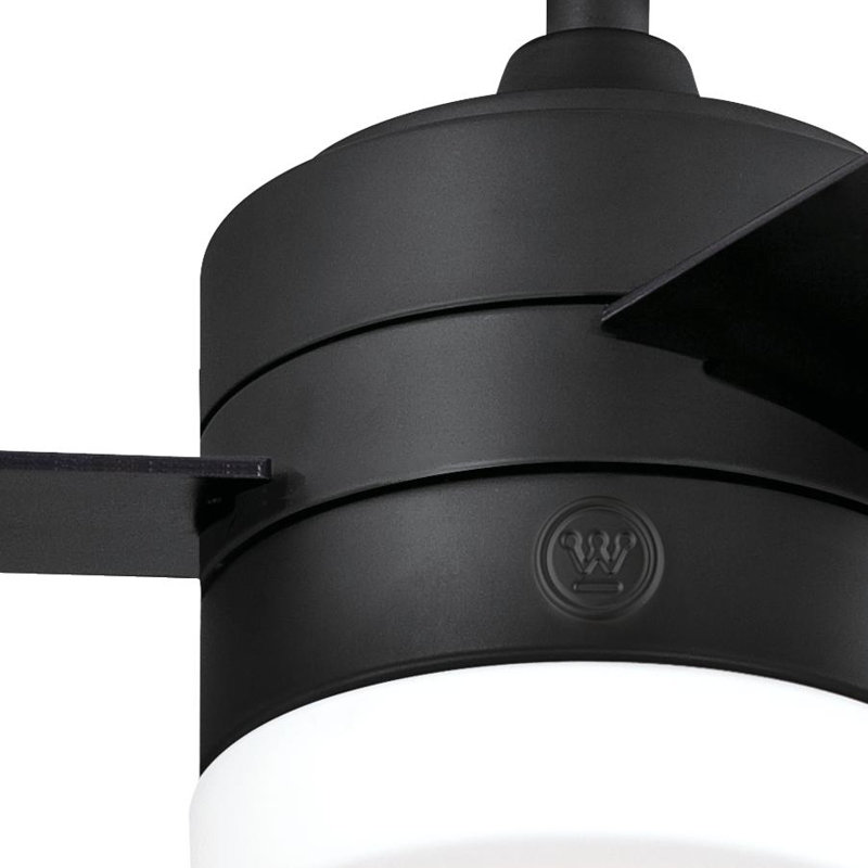 Franchek 52'' Ceiling Fan with LED Lights, Black with Black/Bleached Cherry Blades