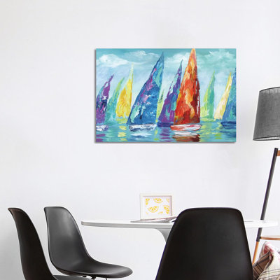 Fine Day Sailing II by Nan - Wrapped Canvas Painting