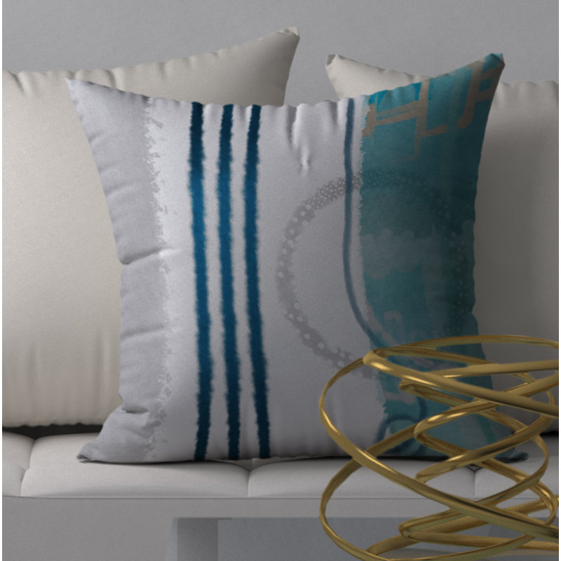 Abstract Reversible Throw Pillow, 24" x 24"