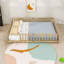 Grand lit en bois avec clôture-2050587217