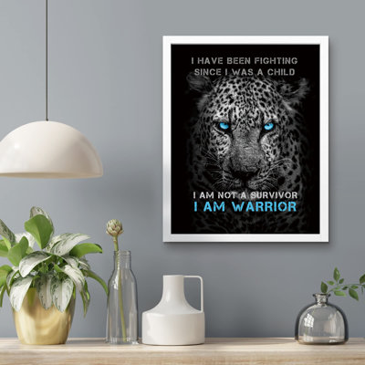 «I Am Not A Survivor I Am A Warrior Tough Guy Dodger Blue Leopard» sur papier